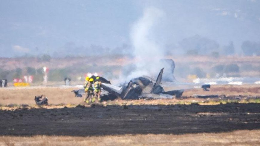 ABD'de hava üssü yakınlarında düşen F-35 savaş uçağı alev aldı