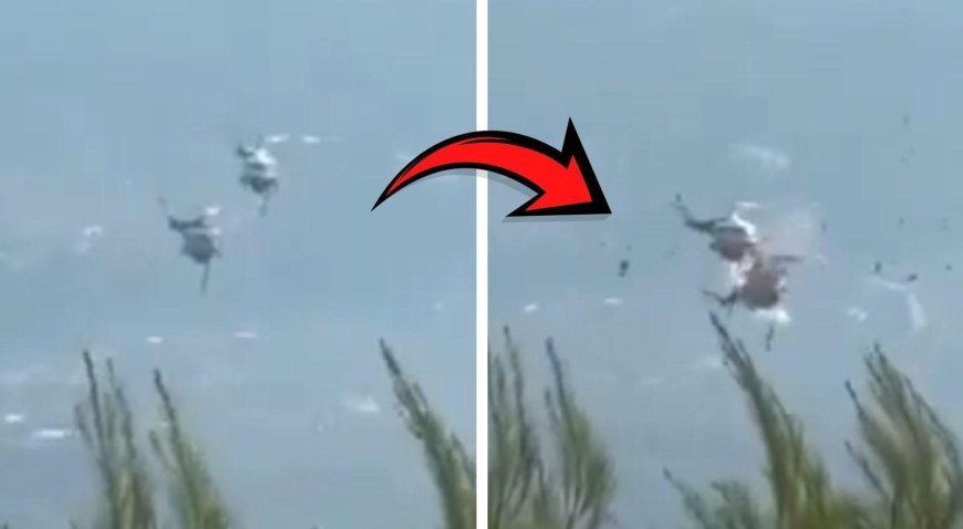 Yunanistan'da iki itfaiye helikopteri havada çarpıştı! Korkunç görüntüler
