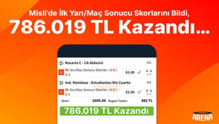 İlk Yarı/Maç Sonucu Skorlarını Bildi, 786.019 TL Kazandı…