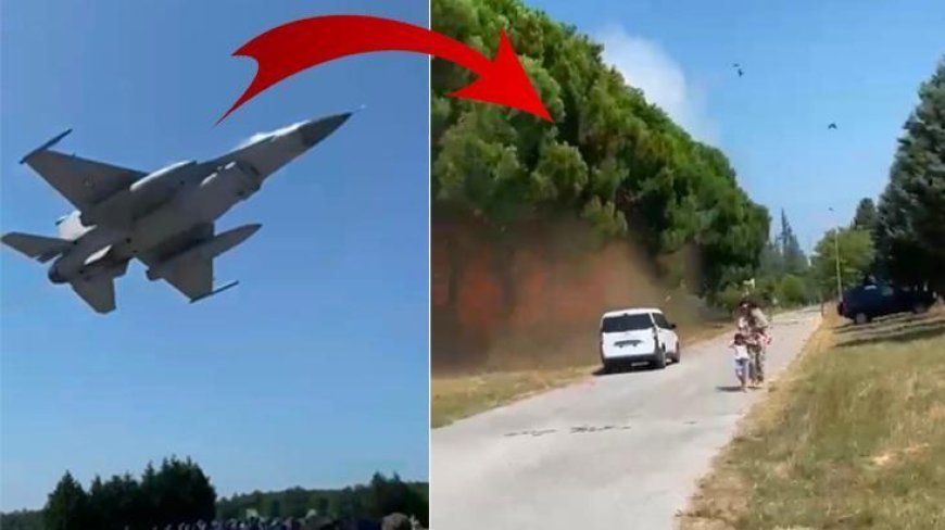 Yalova'daki F-16 kazasında yeni görüntü! Saniye saniye kaydedilen dehşet anları