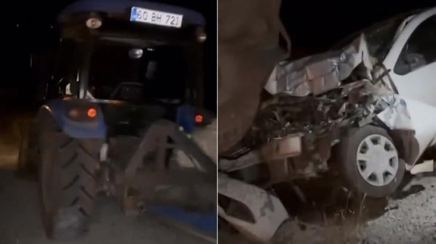 Kazayı fark ettirmek için yola saman balyası koymak isterken otomobil çarptı